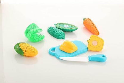 Colorful toy play kitchen set with fruits and vegetables for imaginative cooking fun