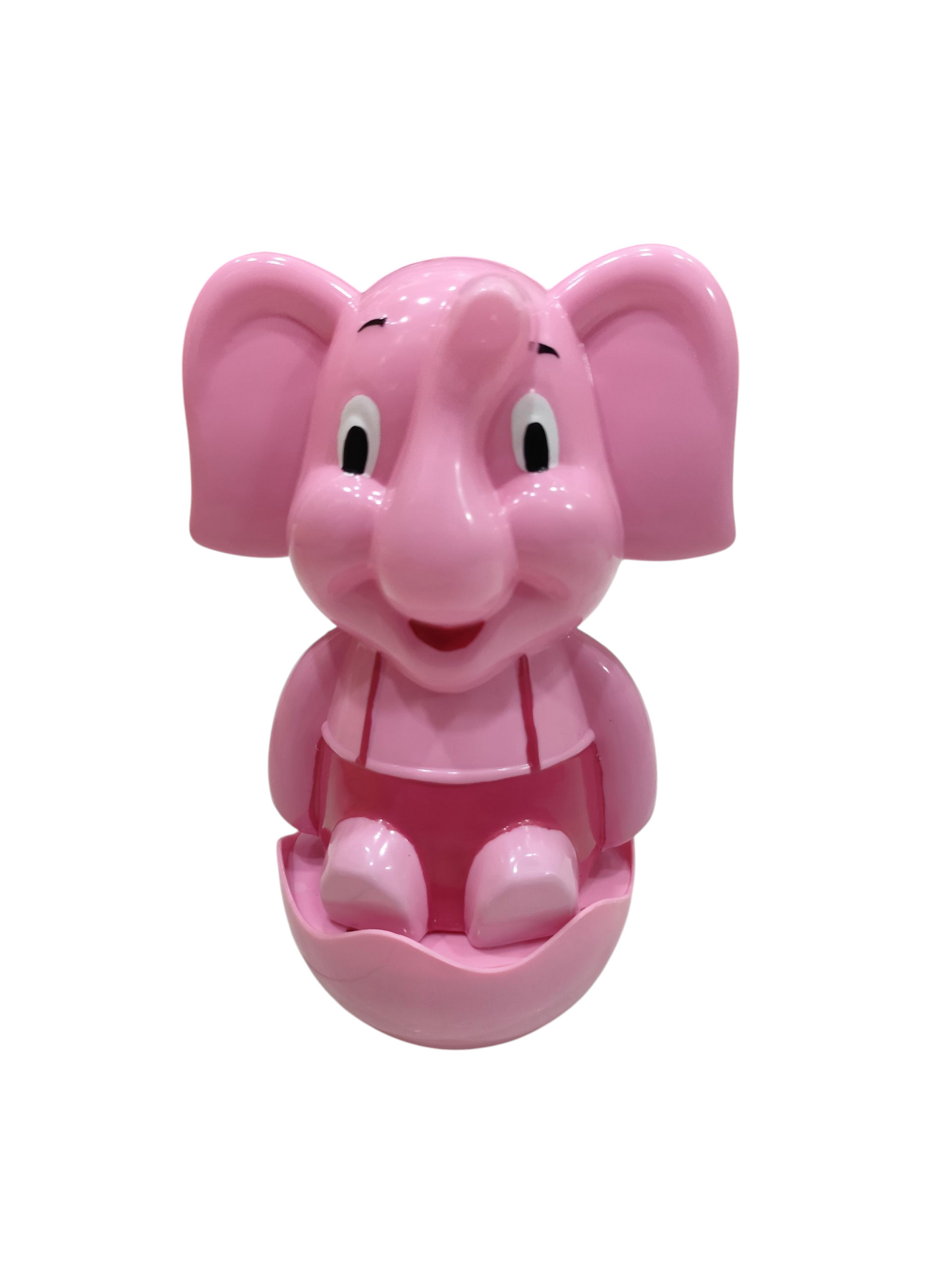 Pink toy story roly poly clown for toddlers, wobbles as it rocks for interactive play