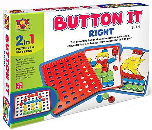 Button pattern matching game by T-Rex the toyland Sitamarhi with colorful buttons and pattern board for kids