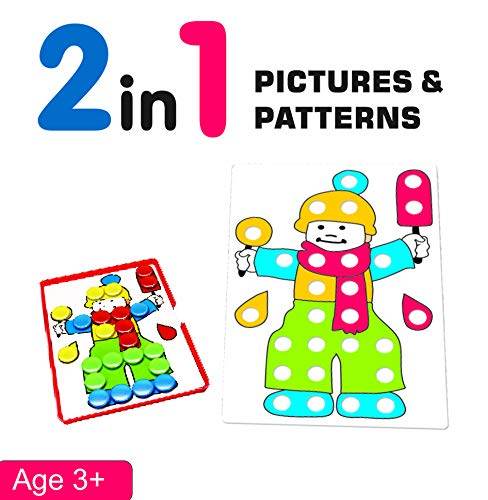 Button pattern matching game for kids age 3 plus with colorful clown pictures and patterns