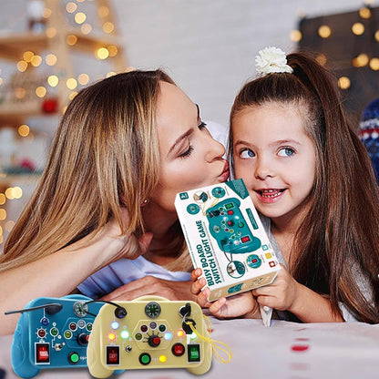 Montessori toys for kids featuring interactive game controllers in blue and yellow with a fun design