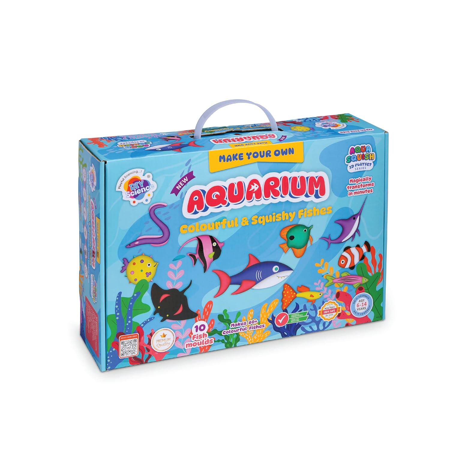 Colorful DIY aquarium kit with squishy fish toys that are squishy for ages 5 and up