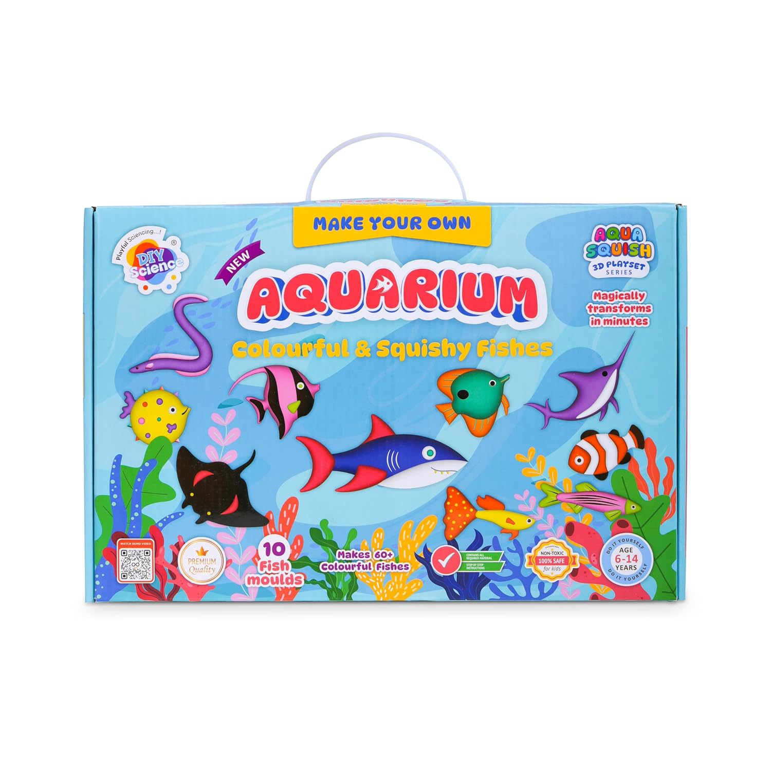 Make Your Own Aquarium Kit with colorful and squishy fishes for kids aged 6+