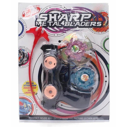 Sharp metal bladers spinning toy set with launcher and double loop for kids by T-Rex the toyland Sitamarhi