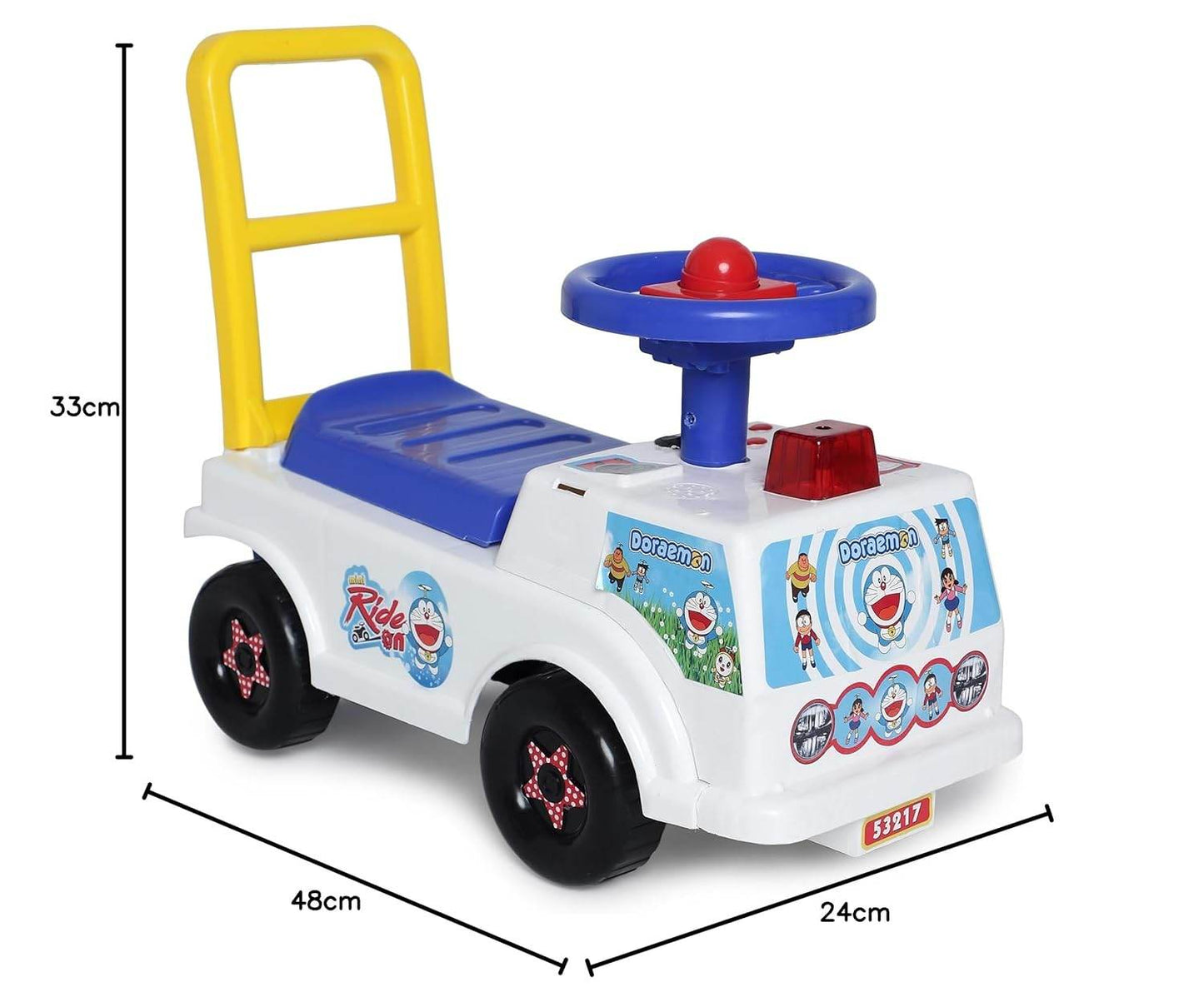 Toyzone Doraemon Mini Ride On-53217 | Baby Car | Kids Car | Toy Car| Push Car| Storage and Backrest | Swing Car| Ride on Car with Music & Horn - T-Rex the toyland Sitamarhi