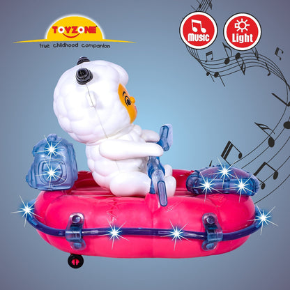 Toyzone musical baby toy with lights featuring a cute sheep character on a red base with glowing lights