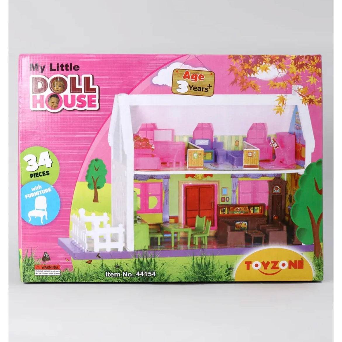 Toyzone My Little Doll House 34 pieces with furniture for children age 3 years and up