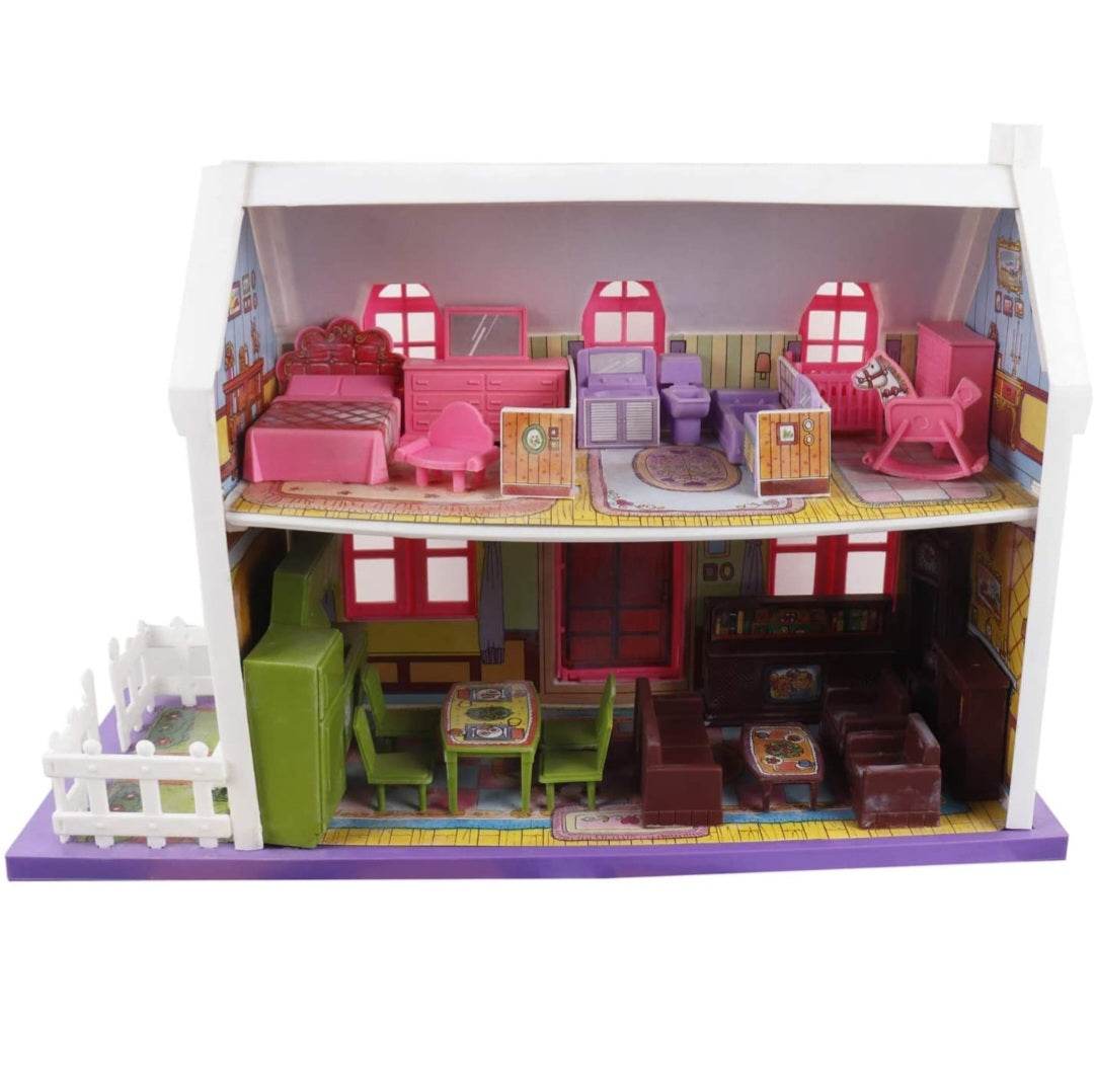 Toyzone My Little Doll House 34 pieces with colorful furniture and two-story design