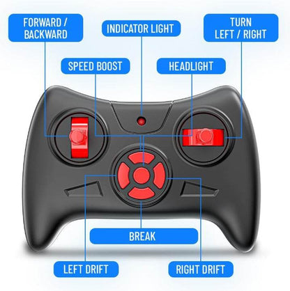Mirana black and red remote controller for remote controlled car toy for kids with labeled buttons