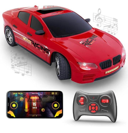 Mirana red remote controlled car toy for kids with smartphone app and handheld remote controller