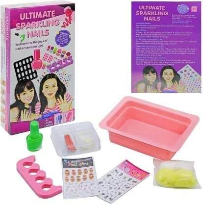 T-Rex the toyland Ultimate Sparkling Nails nail art kit for girls with nail polish, stickers, and accessories