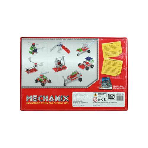 Mechanix 2 educational construction toy set by T-Rex the toyland Sitamarhi with various build models on packaging