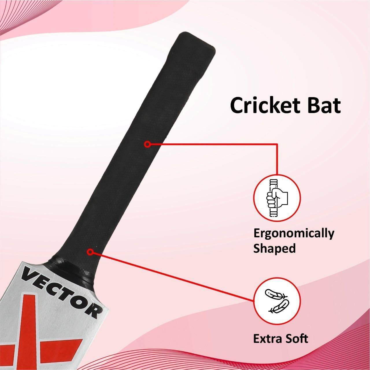 Outdoor wooden cricket set for kids featuring an ergonomically shaped and extra soft cricket bat