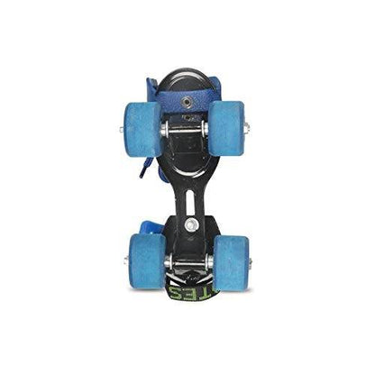 Blue adjustable roller skates for seniors with sturdy wheels and secure straps from T-Rex the Toyland Sitamarhi