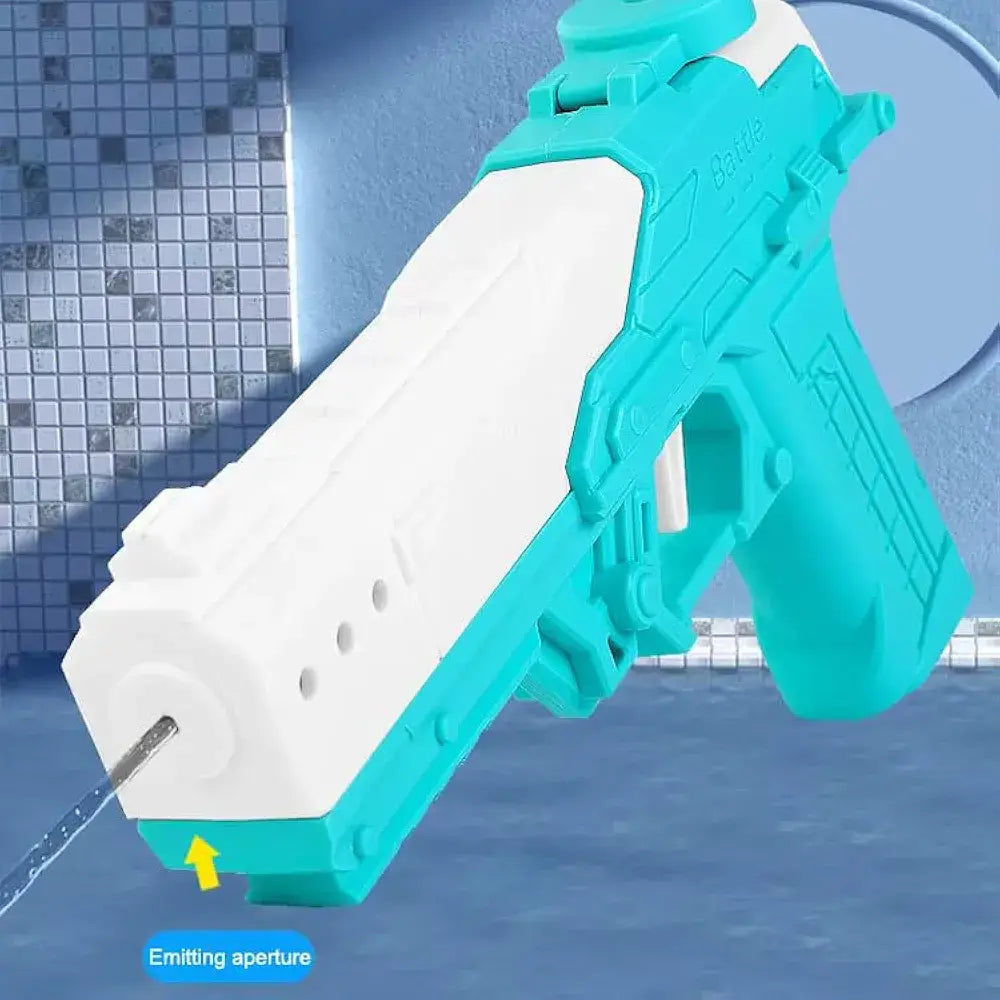 Blue and white water gun gun for summer fun, perfect for kids aged 5 and up
