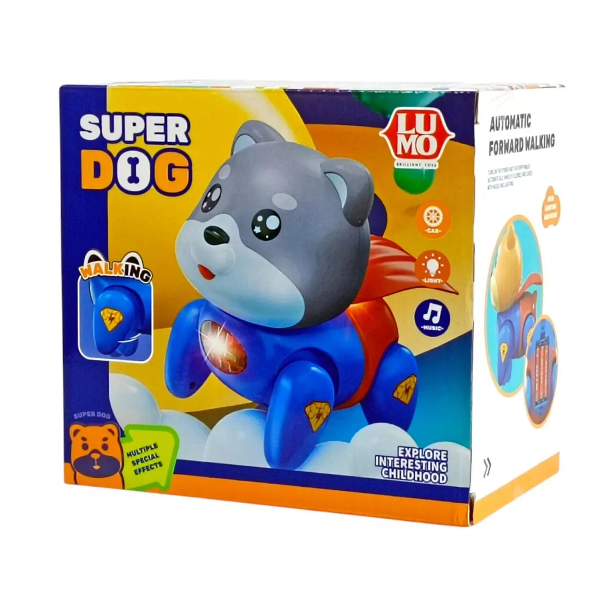 Luminoso Super Walking Superman Dog with Lights and Music | Interactive Toy with Multiple Special Effects