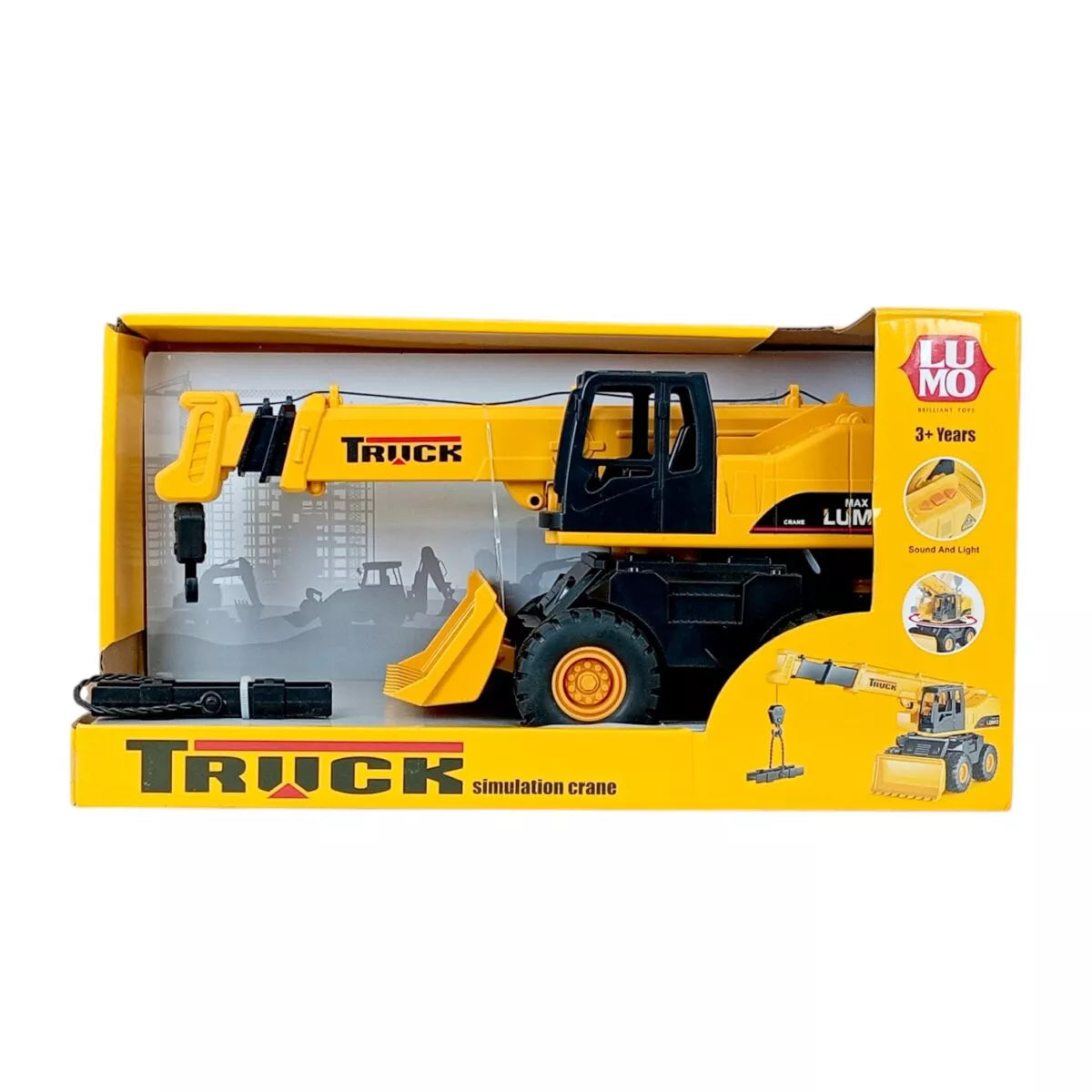 Powerful Truck Simulation Crane with Sound And Light for Kids 3+ Years | Realistic Construction Toy