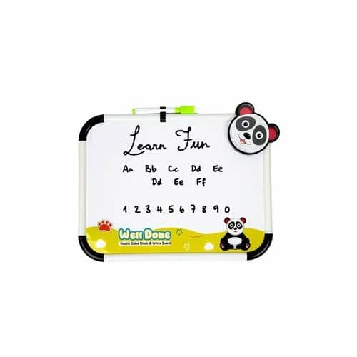 White preschool interactive whiteboard with panda design for kids learning letters and numbers