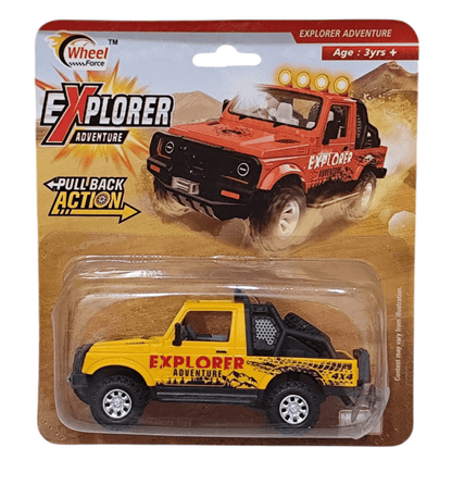 Centy Pull Back Series yellow explorer adventure pullback action toy car with off-road design