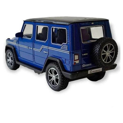 Blue Centy Pull Back Series G-Power AMG SUV toy car model with detailed design and spare tire