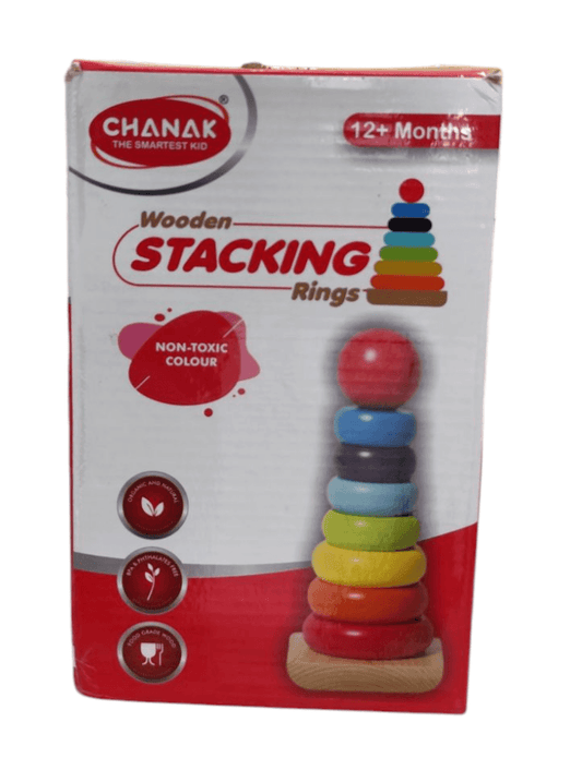 Wooden Colored Ring Stacker Rings - T-Rex the toyland Sitamarhi