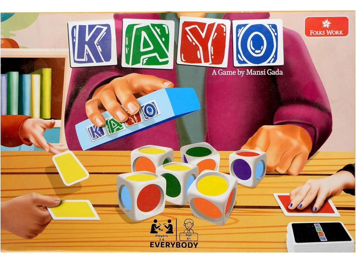 Kayo board game by Mansi Gada featuring colorful dice and cards for family fun