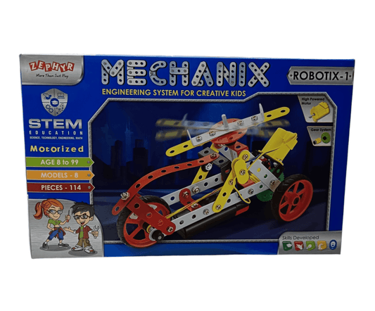 Mechanix Robotix-1 toy for kids motorized engineering system STEM education kit with 114 pieces